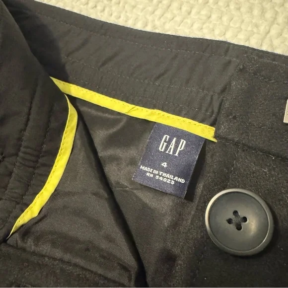 GAP womens black mini skirt 4 wool blend button up fully lined Y2K 90s 2000s - Picture 9 of 15